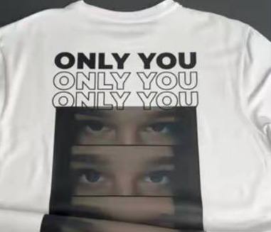 Біла футболка ONLY YOU з фото очей